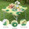 thumbnail image 4 of Green Yellow Dandelion Pattern Square Fitted Tablecloth with Elastic Edge,Square Table Cover,Washable Elastic Table Cover for Home Kitchen Party Decor 34"x34", 4 of 6
