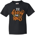 thumbnail image 3 of Inktastic Thanksgiving I'll Bring the Rolls in Orange Youth T-Shirt, 3 of 5