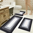thumbnail image 4 of SSZMDLB Microfiber Bathroom Rug Set 3 Piece, U-Shaped Contour Bath Mat, Soft Absorbent Non-Slip Machine Washable Rugs for Toilet Tub Shower, Velvet Fleece Floor Mats, 4 of 7