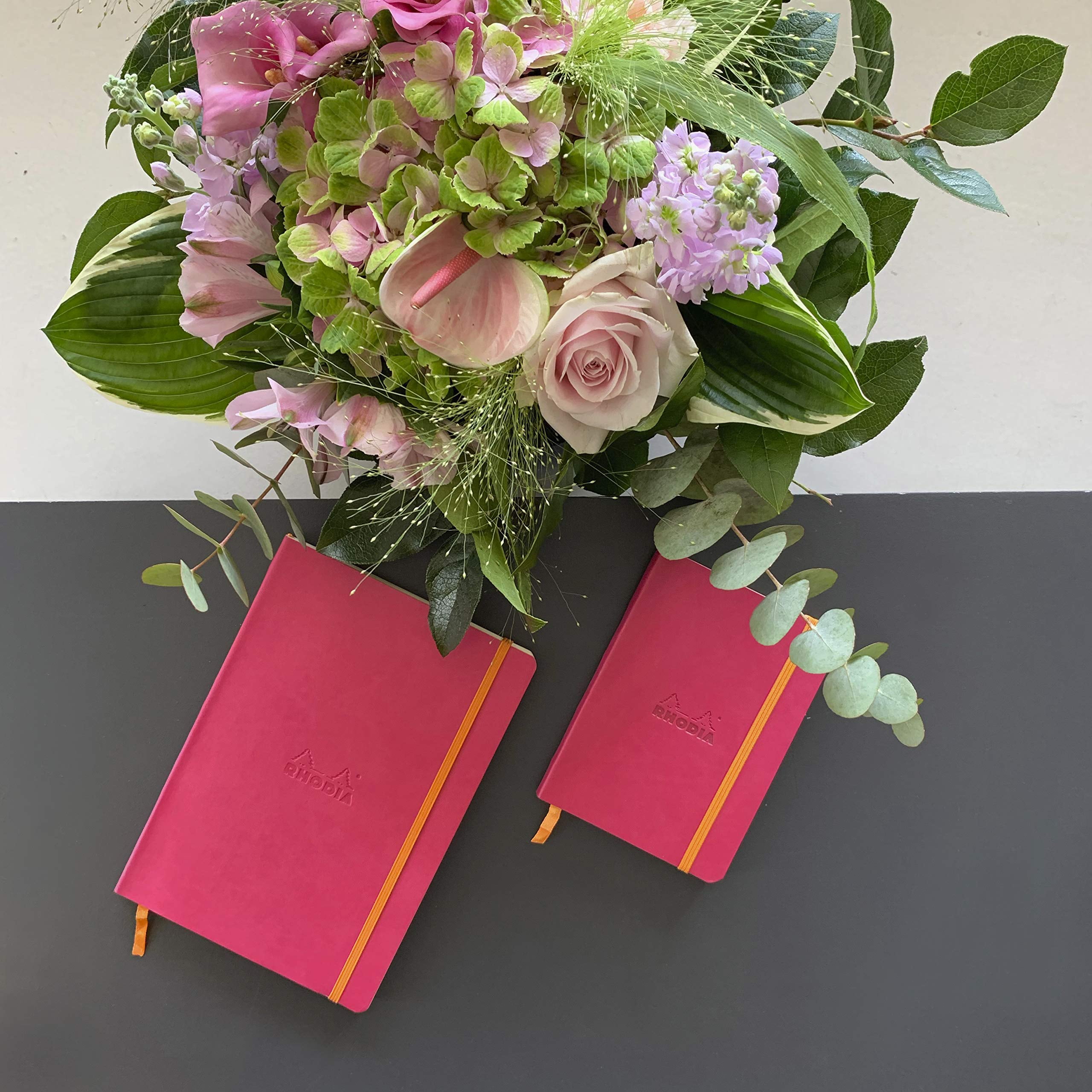 Rhodia Rhodiarama Soft Notebook - 80 Lined Sheets - 6 x 8 1/4 - Raspberry