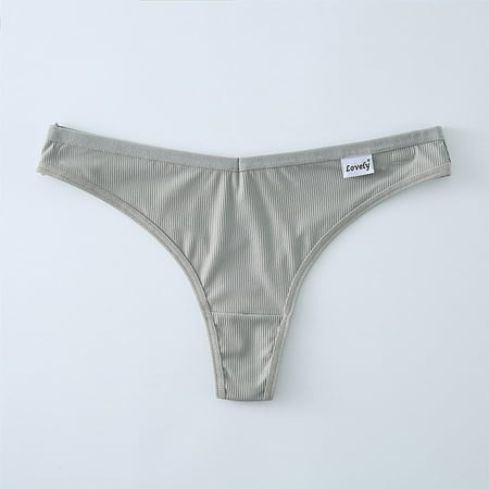 

TANGNADE Underwear WomenIce Silk Low Waist Through Waist Bikini Brief Underwear Thong