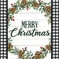 thumbnail image 2 of Bailey, Ann 26x26 Black Ornate Wood Framed with Double Matting Museum Art Print Titled - Merry Christmas Plaid Wreath, 2 of 4