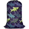 thumbnail image 1 of HAYANSharks Laundry Bags 28" x 40", Underwater Sea Life Pattern Versatile - Multi Use, Football Grid Oxford Cloth, Colorful, 1 of 1