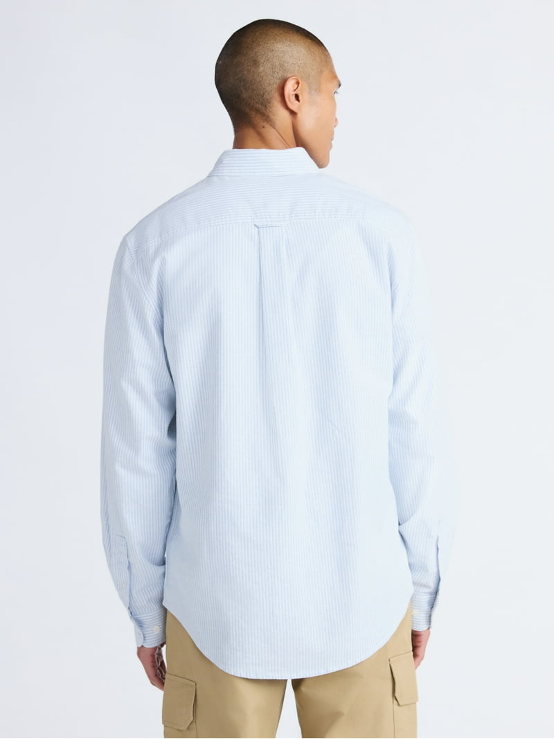 Free Assembly Men's Cotton Button Down Oxford Shirt with Long