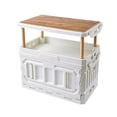 thumbnail image 2 of koolsoo Camping Storage Box Collapsible Storage Bin with Wooden Lid and Handle Trunk Organizer Container for Fishing Traveling Picnic White, 2 of 8