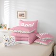 thumbnail image 6 of Manfei Girly Pink Halloween Bedding Comforter Set 7 Pieces for Kid, Kawaii Boo Full Bedding Set, Cute Princess Cartoon Reversible Fitted Sheet Flat Sheet, Super Cozy Room Decor, 6 of 8