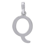 925 Sterling Silver Mens Women Letter Name Personalized Monogram Initial Q Charm Pendant Necklace Measures 24.5x11.9mm W