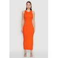 thumbnail image 2 of Womens Crew Neck Rib Knit Side Slit Maxi Dress, 2 of 4