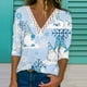 thumbnail image 1 of Pntutb Casual Mujer Cuello en V Verano Sexy Gradiente Estampado Regular Mujer Manga larga top Pntutb Pntutb-7508, 1 of 5