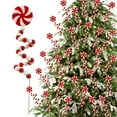 thumbnail image 5 of Xecvkr Christmas Candy Cane Strips Double Color Windmill Bell Insert Festive Tree Floral Stalks DIY Holiday Party Table Arrangement 50pcs 11.8in, 5 of 5