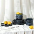 thumbnail image 3 of Stone Lain Ensemble de Vaisselle Moderne en Grès de 12 Pcs Assiettes, Bols, Bleu Foncé, 3 of 7