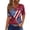 Red, variant on Short Sleeve T Shirts Women Plus Size USA 250th Anniversary Stars and Stripes Split Neck Oversized Tunic Summer Casual Lightweight Tee Red L