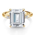 thumbnail image 3 of Gem Stone King 18K Yellow Gold Plated Silver G/H Lab Grown Diamond Ring Set with Moissanite (7.46 Cttw), 3 of 6