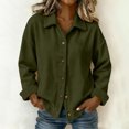 thumbnail image 5 of Otntypg Womens Corduroy Shacket Jackets Fashion Fall Spring Long Sleeve Button Down Cardigan Outwear Tops Thick Warm Jacket Shirts Army Green S, 5 of 8