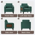 thumbnail image 4 of EOP Modern Upholstered Armchairs Set of 2, Linen Fabric Accent Chairs with 2 Side Pockets, Living Room Chairs with Foldable Table, Comfy Reading Chairs for Bedroom, Green, 4 of 9