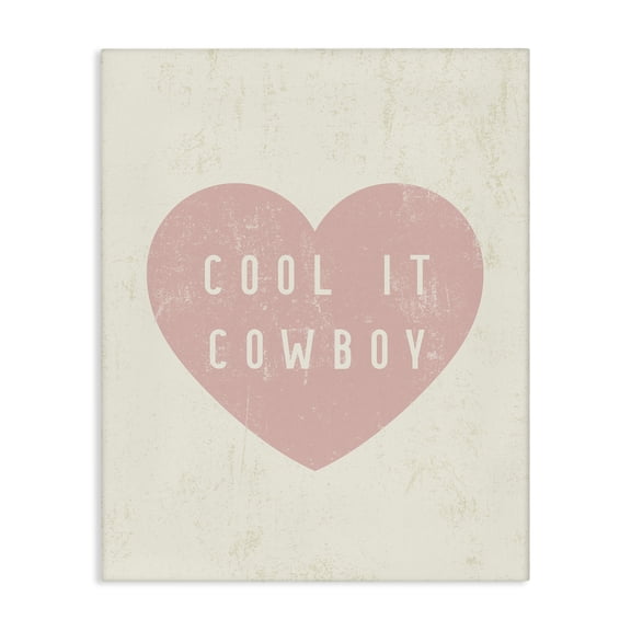 Stupell Industries Cool It Cowboy Heart Text & Numbers Painting Wrapped Canvas Art Print Wall Art, 16 x 20