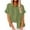 Army Green, variant on SwiftWear 2025 Women's Linen-Cotton Blend Crochet Shirt - V-Neck Short Sleeve Casual Blouse with Breathable Summer Fit
