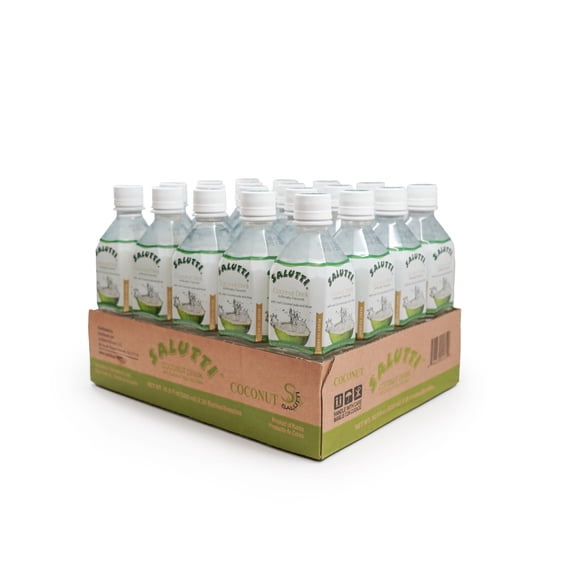 Salutti Coconut Drink with Coconut and Aloe Pulp, 16.9 fl oz, 20 Count Bottles