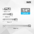 thumbnail image 2 of Uxcell 2" 3" 6" Socket Extension Set with 1/4" Drive Universal Joint Socket 4 Pcs, 2 of 7