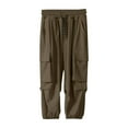 thumbnail image 3 of Eltusu Boys Cargo Pants, Casual Elastic Waist Relaxed Fit Quick Dry Jogger Pants Green Size 14-16 T, 3 of 4