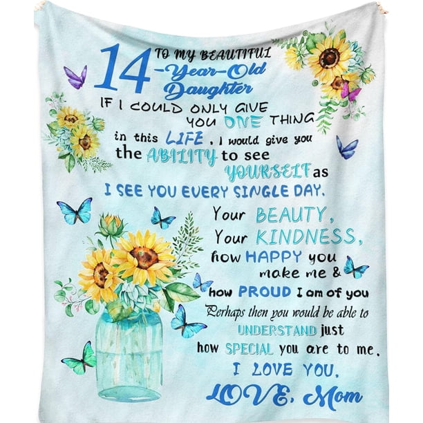 LHSHID Custom Blanket Gifts for 14 Year Old Girl Gifts for 14 Year Old Girls 14 Year Old Girl Birthday Gifts Blanket