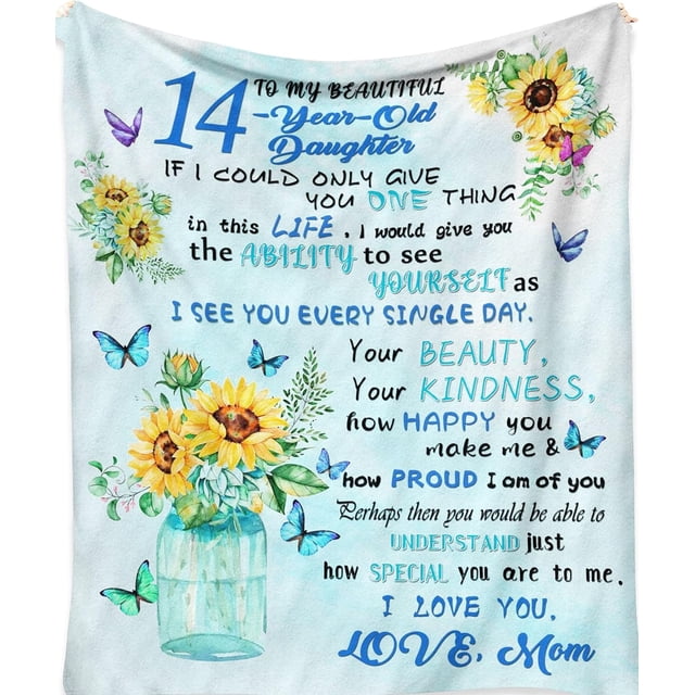 LHSHID Custom Blanket Gifts for 14 Year Old Girl Gifts for 14 Year Old Girls 14 Year Old Girl Birthday Gifts Blanket