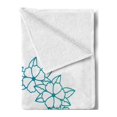 thumbnail image 2 of Rodeo Soft Flannel Fleece Throw Blanket, Cowboy Hat with Flower Wreath Simplistic Traditional Western Design, Cozy Plush for Indoor and Outdoor Use, 60" x 80", Teal White, by Ambesonne, 2 of 5