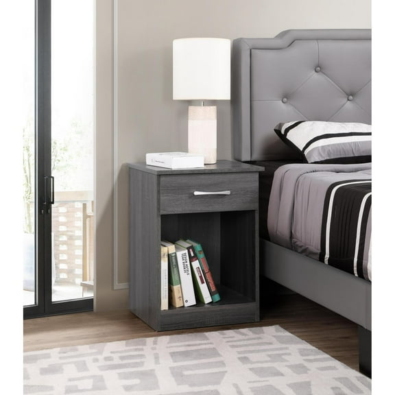 Miekor Furniture Lindsey G0043-N RTA Nightstand, Gray 55518