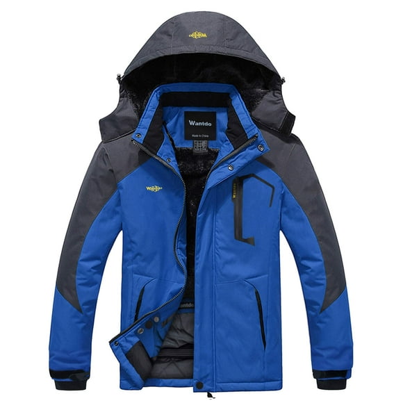 Wantdo Mens Waterproof Mountain Jacket Fleece Windproof Ski Jacket US 2XL Sky Blue 2XL