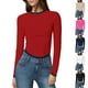 thumbnail image 1 of Chaqueta corta,Suéter de manga larga para mujer, color liso, cuello redondo, corte ajustado, poliéster, para uso casual, para calle y diario, sopatenor, 1 of 8