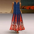thumbnail image 2 of Outfmvch red dress Plus Size Print Daily Casual Sleeveless Vintage Bohemian V Neck Maxi Dress womens dresses fall dresses, 2 of 8