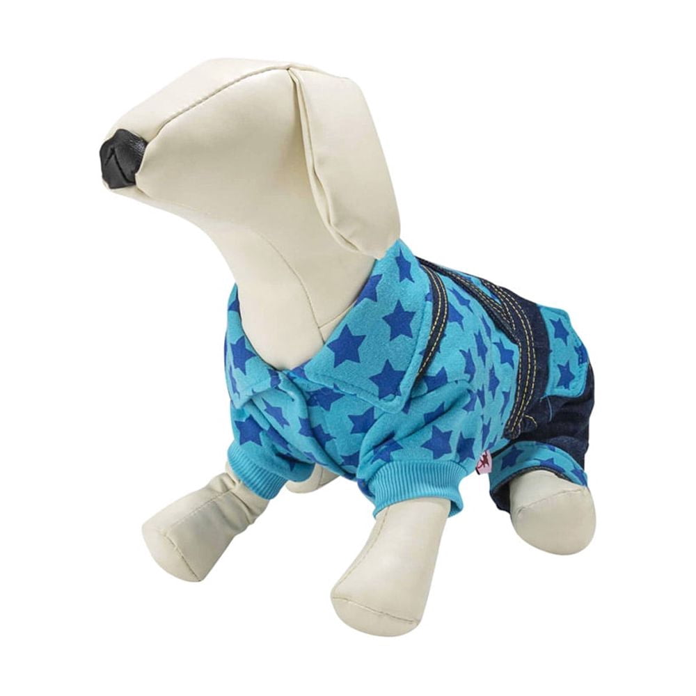 CUECUEPET Cotton Denim Overall Suspenders Suit Single Piece Easy to put on for Boy or Girl Dogs or Puppies [Multiple Sizes Available]