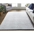 thumbnail image 6 of HomeRoots 514764 5 x 8 ft. White & Silver Striped Hand Woven Rectangle Area Rug, 6 of 10