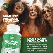 Whole Nature Multi Collagen Protein Peptides, 1800mg, 90 Capsules