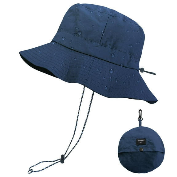 EasyMart Quick Dry Waterproof Packable Bucket Hat for Women Men Outdoor Sun Hats with Detachable Chin Strap