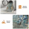 thumbnail image 5 of Blue Crab Coastal Bathroom Rug 2'x3', Summer Beach Nautical Starfish Coral Low Profile Front Entryway Rug with Tassels, Woven Cotton Washable Kitchen Mat Carpet for Foyer Bedroom Back Door Decor, 5 of 9