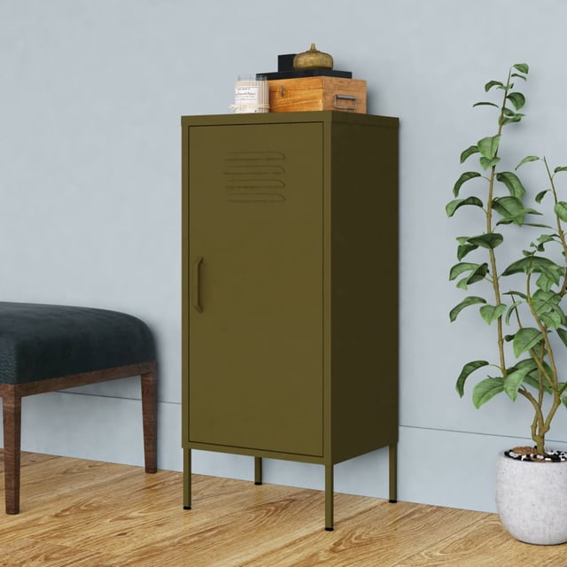 vidaXL Armoire de Rangement Vert Olive 42,5x35x101,5 cm Acier