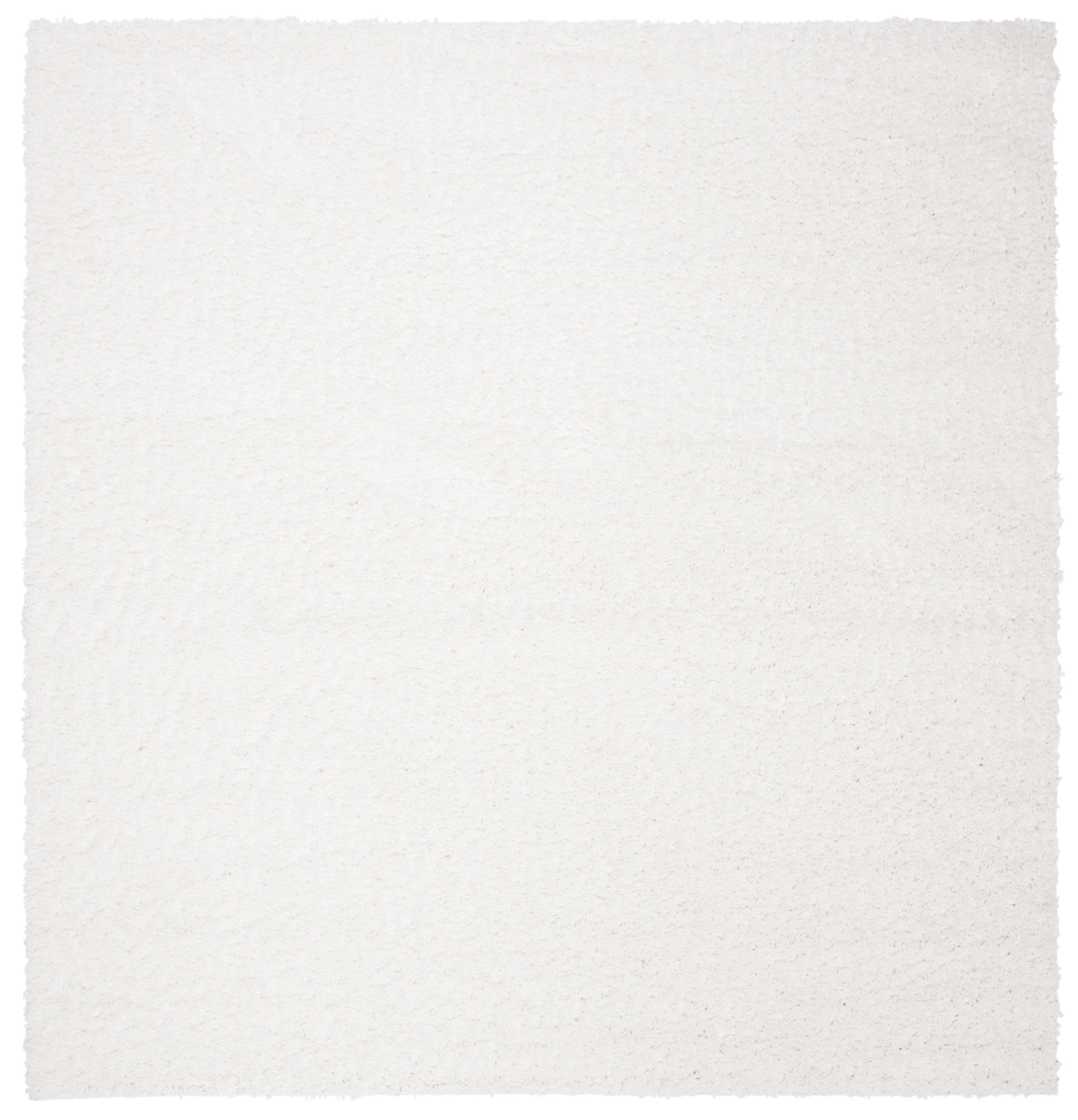 Safavieh August Carlene Solid Plush Shag Area Rug, White, 10' x 10' Square