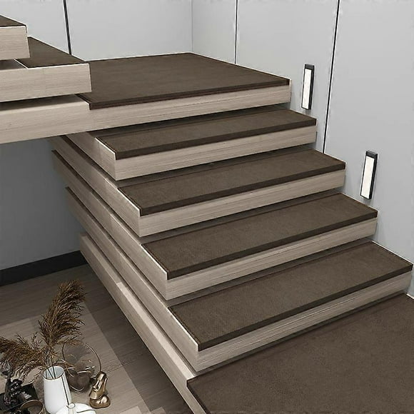 2Pcs Non-Slip Stair Treads Carpet, Self-Adhesive Stair Runners Reusable Stair Treads Carpet Protectors with Non Skid Backing, Indoor Pet Stair Treads