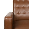 thumbnail image 5 of Noble House Craigue Faux Leather Tufted Loveseat Pushback Recliner, Cognac Brown, 5 of 11