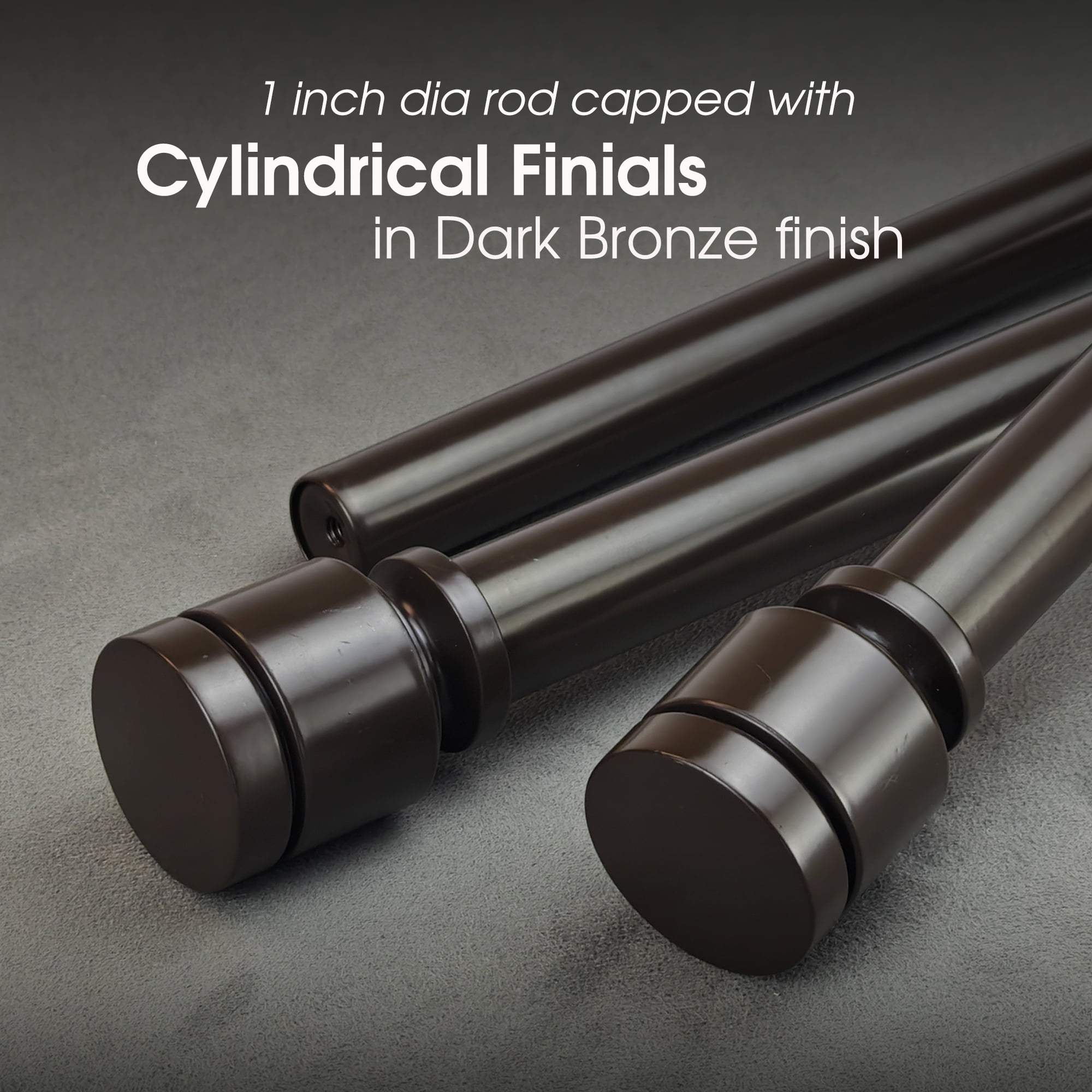 SKYPLUS LIVING Classic Collection 1-inch Brown Classic Collection Adjustable Single Curtain Rods, 42 in - 120 in