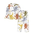 thumbnail image 2 of Rateoe Cartoon Monkey Pattern Womens Pajamas Set Long Sleeve Sleepwear Button Down Nightwear Soft Cotton Pj Lounge Sets, 2 of 9