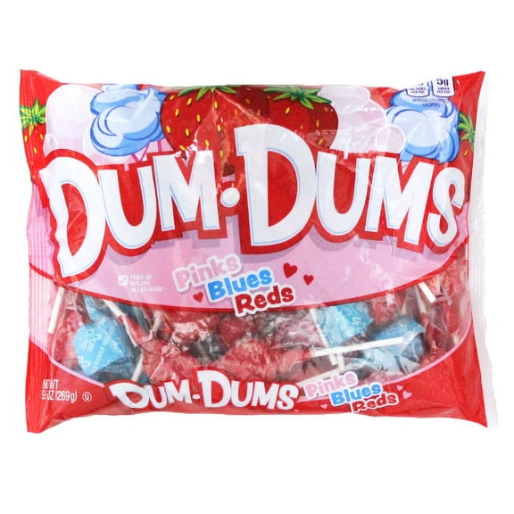 Dum Dum's Pinks Blues Reds 9.5 oz. Bag