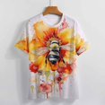 thumbnail image 4 of Bee And Flowers T-Shirt O Neck Oversize T-Shirts Short Sleeve Classic Tees Women Summer Graphic Tops, 4 of 5