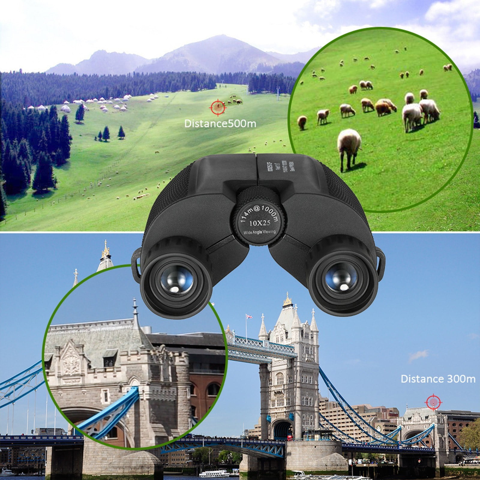 10X Compact High Power Binoculars for Outdoor Activities