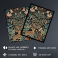 thumbnail image 3 of Rabbit In Abstract Ornate Shrubs Art Nouveau Painting Teal Blue Tan Cute Woodland Creature And Autumn Forest Plants Unframed Wall Art Print Poster Home Decor Premium, 3 of 5