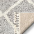 thumbnail image 5 of Well Woven Celina Grey Moroccan Shag Diamond Trellis Pattern Area Rug 5x7 (5'3" x 7'3"), 5 of 8