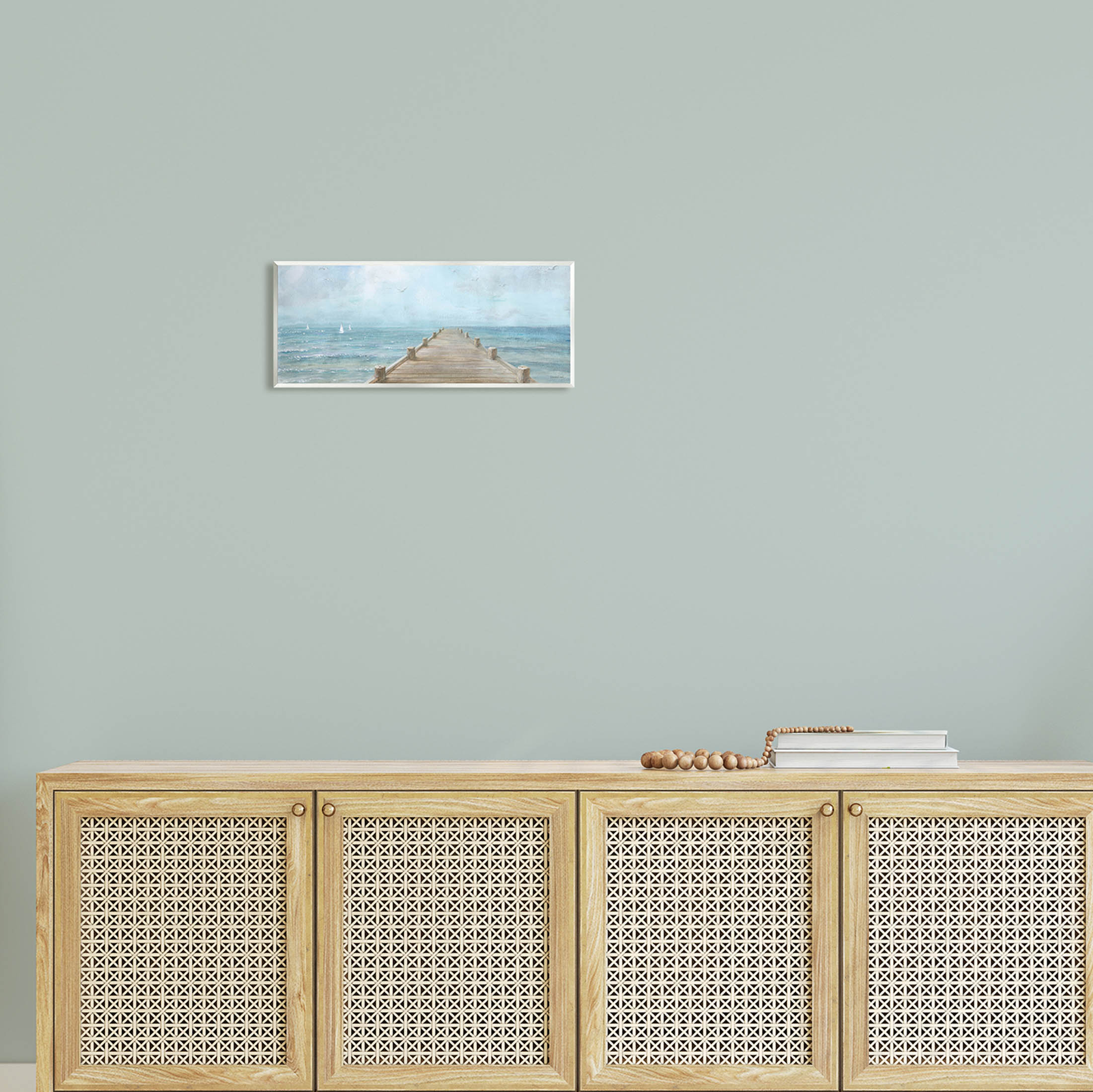 Stupell Industries Waterfront Pier Coastal Ocean View Painting Unframed Art Print Wall Art, Design by Danhui Nai