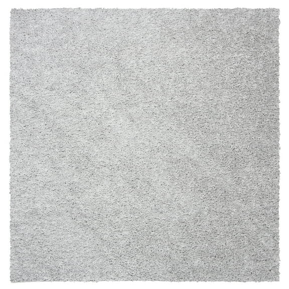 SAFAVIEH August Carlene Solid Plush Shag Area Rug, Silver, 11' x 11' Square