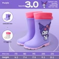 thumbnail image 5 of Nuevas Botas de lluvia impermeables con cordón, Sanrio Kuromi Hello Kitty, zapatos de lluvia de altura media para niños, Boo de pegamento para estudiantes para mujeres, 5 of 5